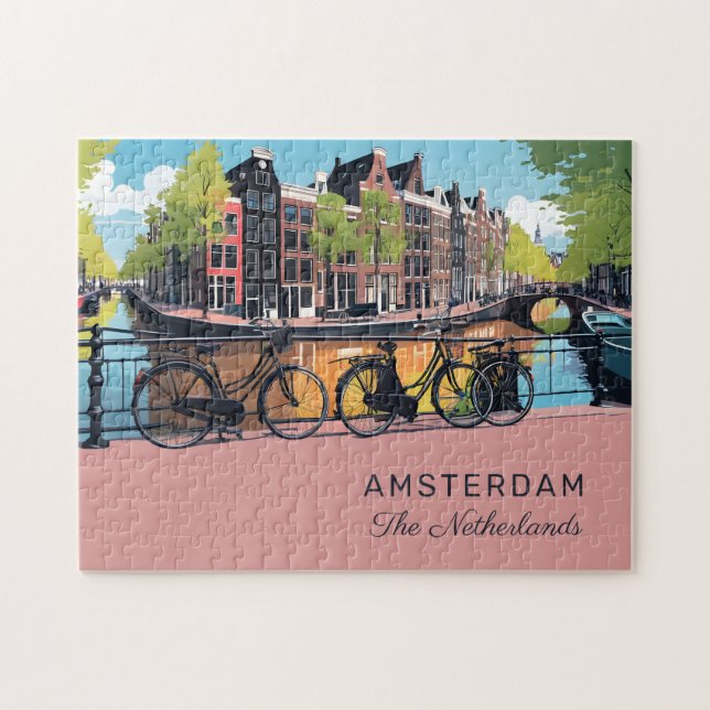 Benutzerdefinierter Text Amsterdam Puzzle (Horizontal)