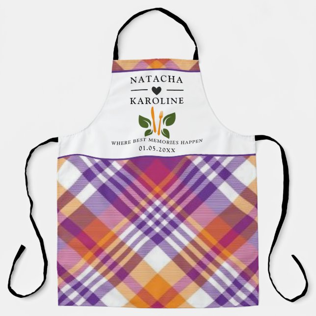 Benutzerdefinierter Text, Aquarellküche Schürze (Vorderseite)