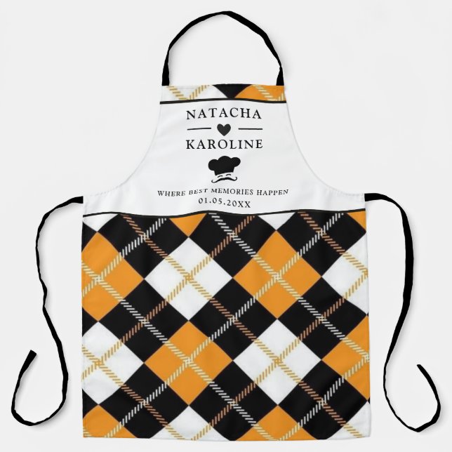 Benutzerdefinierter Text, Aquarellküche Schürze (Vorderseite)