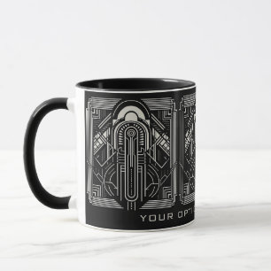 Benutzerdefinierter Text Art Deco Tasse