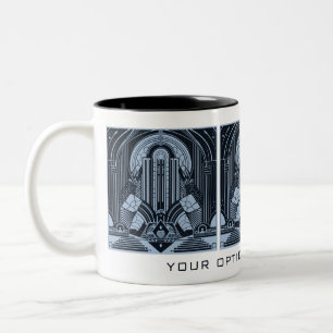 Benutzerdefinierter Text Art Deco Zweifarbige Tasse