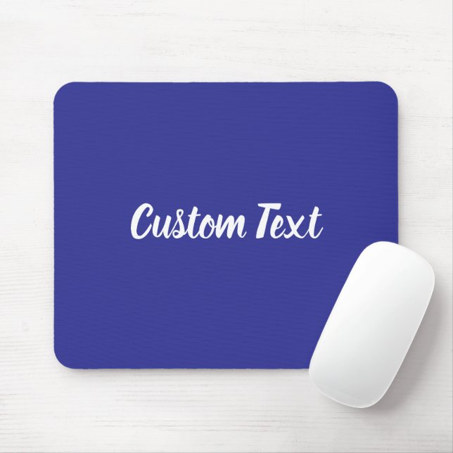 Benutzerdefinierter Text auf Blau mit weißer Schri Mousepad (Mit Mouse)
