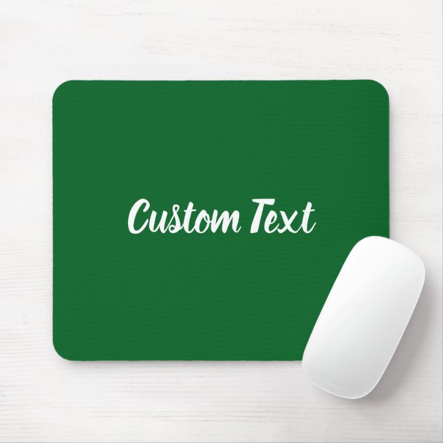 Benutzerdefinierter Text auf Waldgrün mit weißer S Mousepad (Mit Mouse)