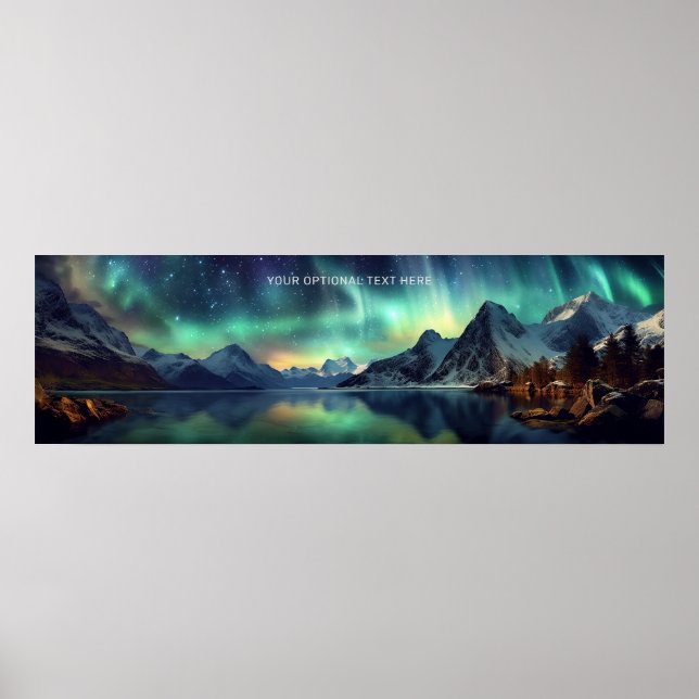 Benutzerdefinierter Text Aurora Borealis Poster (Vorne)