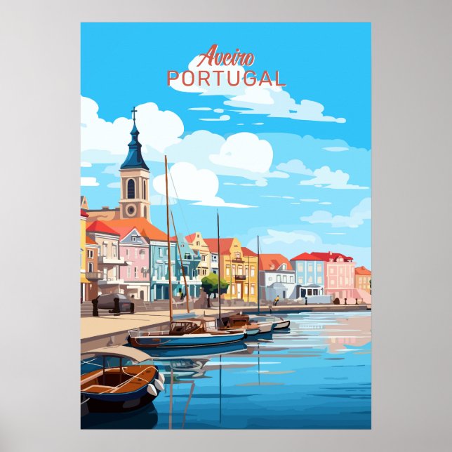 Benutzerdefinierter Text Aveiro Portugal Poster (Vorne)