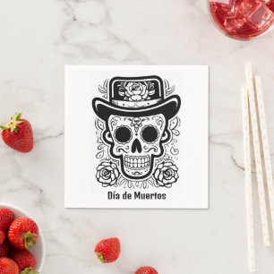 Benutzerdefinierter Text 💀 B/W (Farbe Ihrer eigen Serviette
