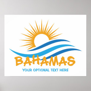 Benutzerdefinierter Text Bahamas Poster