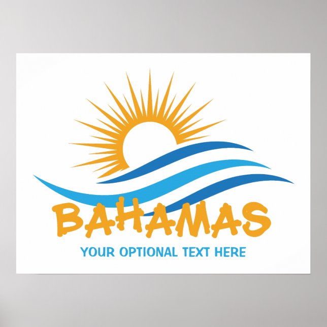 Benutzerdefinierter Text Bahamas Poster (Vorne)