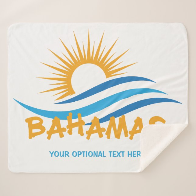 Benutzerdefinierter Text Bahamas Sherpadecke (Vorderseite (Horizontal))
