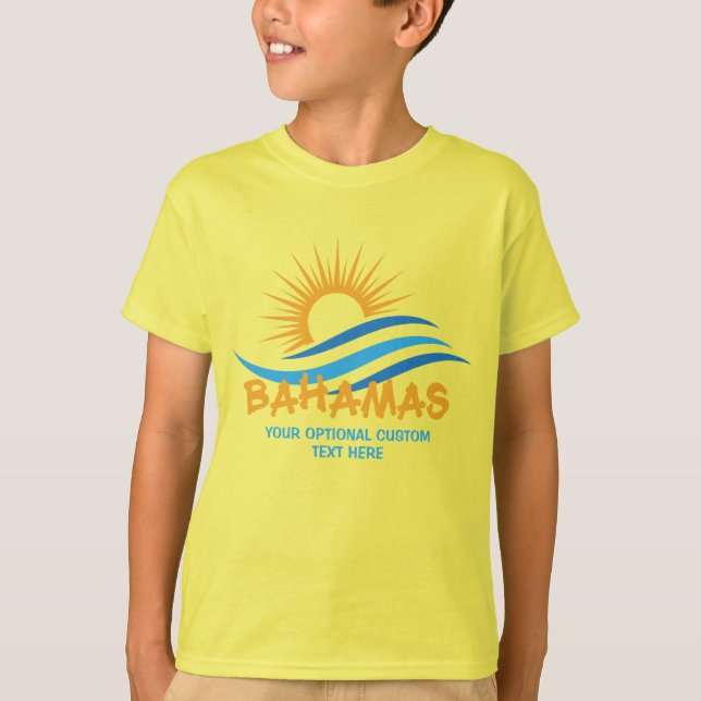 Benutzerdefinierter Text Bahamas T-Shirt (Vorderseite)