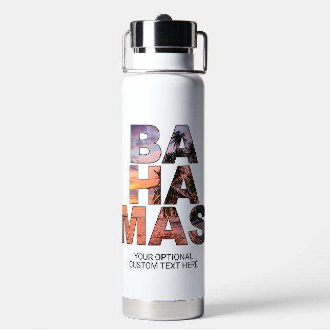 Benutzerdefinierter Text BAHAMAS Trinkflasche (Hinten)
