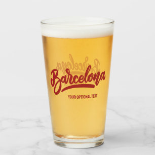 Benutzerdefinierter Text Barcelona Glas