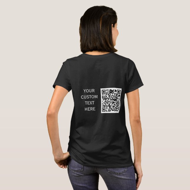 Benutzerdefinierter Text Barcode Geschäft T-Shirt (Schwarz voll)