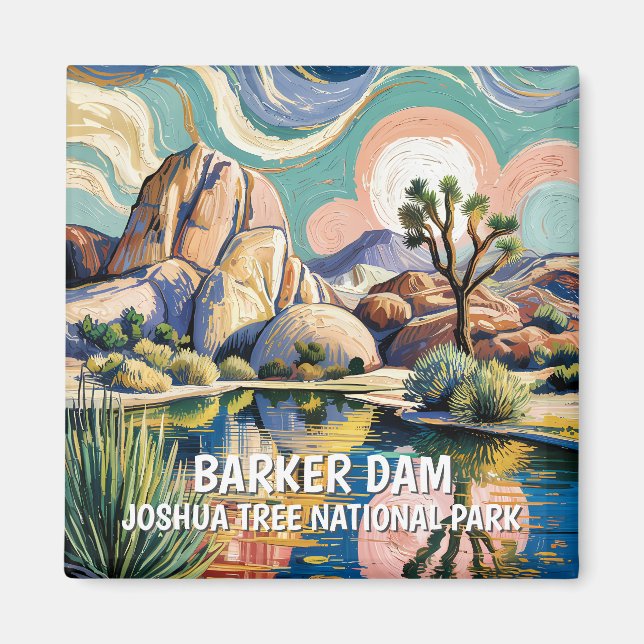 Benutzerdefinierter Text Barker Dam Joshua Tree Va Magnet (Vorne)