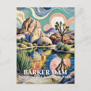 Benutzerdefinierter Text Barker Dam Joshua Tree Va Postkarte
