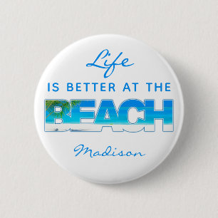 Benutzerdefinierter Text BEACH Button