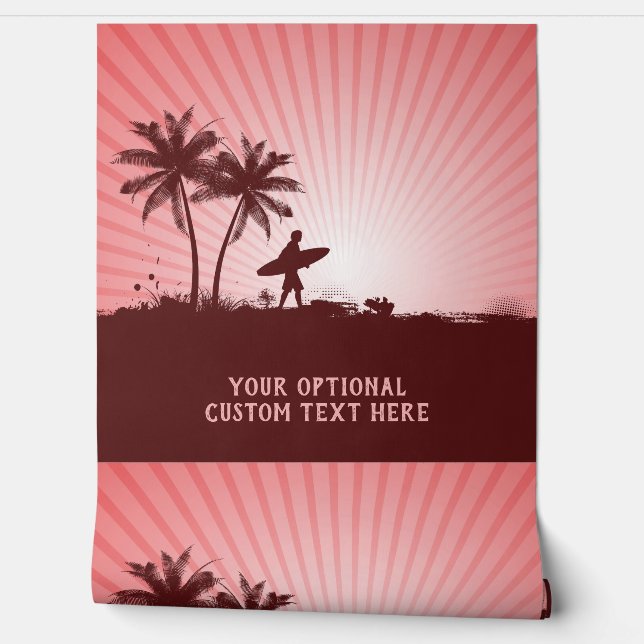 Benutzerdefinierter Text-Beach-Surfer Tapete (Abrollen)