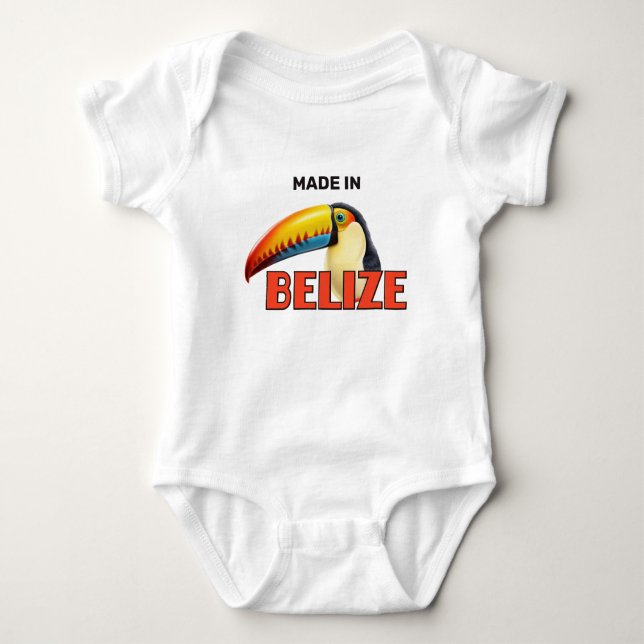 Benutzerdefinierter Text BELIZE Toucan Baby Strampler (Vorderseite)