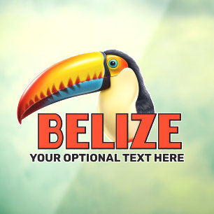 Benutzerdefinierter Text BELIZE Toucan Fensteraufkleber