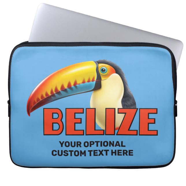 Benutzerdefinierter Text BELIZE Toucan Laptopschutzhülle (Vorderseite)
