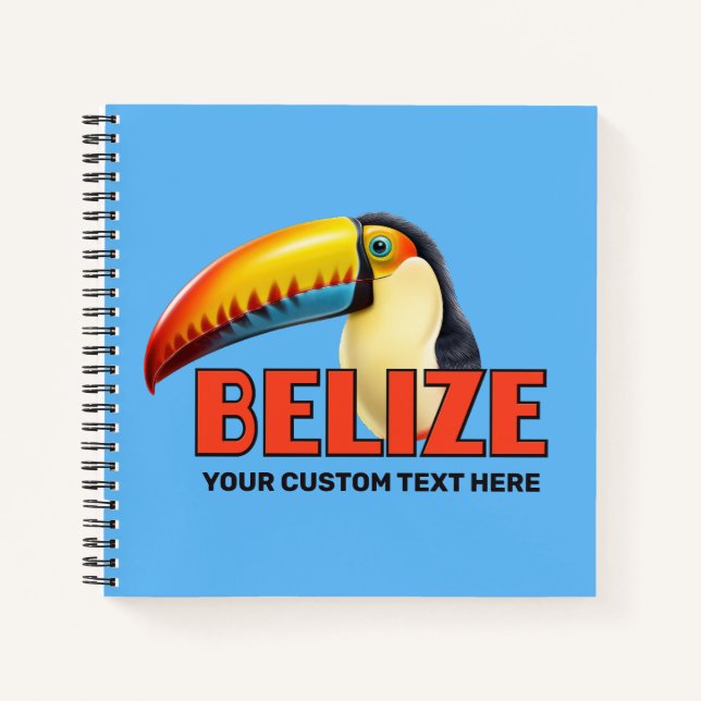 Benutzerdefinierter Text BELIZE Toucan Notizbuch (Vorderseite)