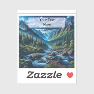 Benutzerdefinierter Text Bergszene Geschenk für Pa Aufkleber