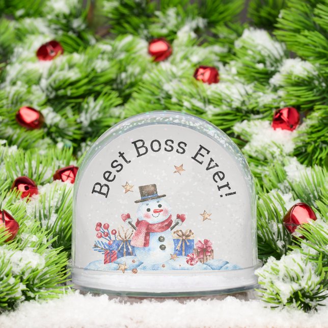 Benutzerdefinierter Text, Bester Boss Wasserfarbe  Schneekugeln (Weihnachten)