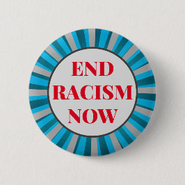 Benutzerdefinierter Text Blau/Grau/Rot-Ende Rassis Button
