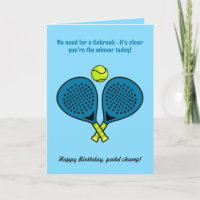 Benutzerdefinierter Text, blaue Padel-Geburtstagsk