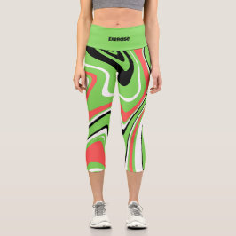 Benutzerdefinierter Text bunt Marmoragate l Übung  Capri Leggings