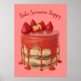 Benutzerdefinierter Text Cake Illustration Poster