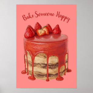 Benutzerdefinierter Text Cake Illustration Poster