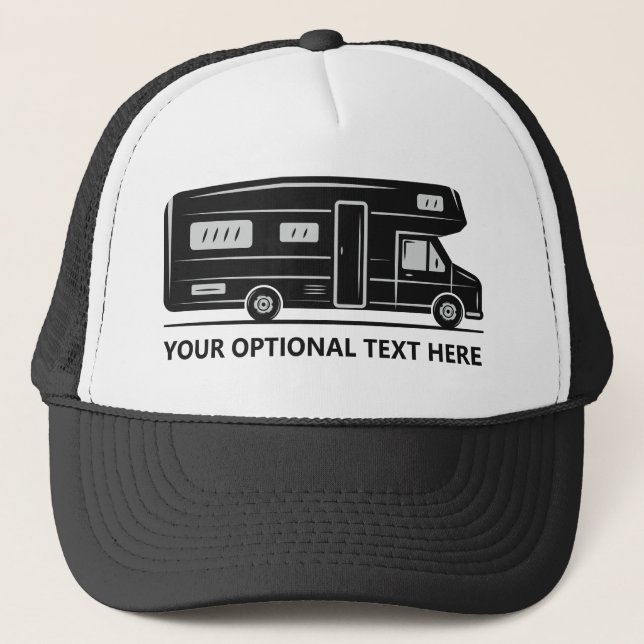 Benutzerdefinierter Text Camper Van Truckerkappe (Vorderseite)