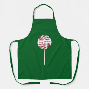 Benutzerdefinierter Text Candy Cane Swirl Weihnach Schürze