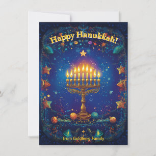 Benutzerdefinierter Text✡️ Chanukka 🕎 Shine On, Feiertagskarte