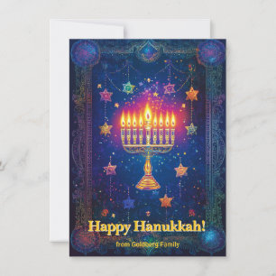 Benutzerdefinierter Text✡️ Chanukka Sternennacht S Feiertagskarte