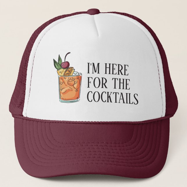 Benutzerdefinierter Text-Cocktail Truckerkappe (Vorderseite)