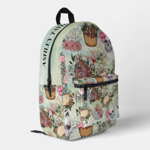 Benutzerdefinierter Text cool handgezeichnet Vinta Bedruckter Rucksack