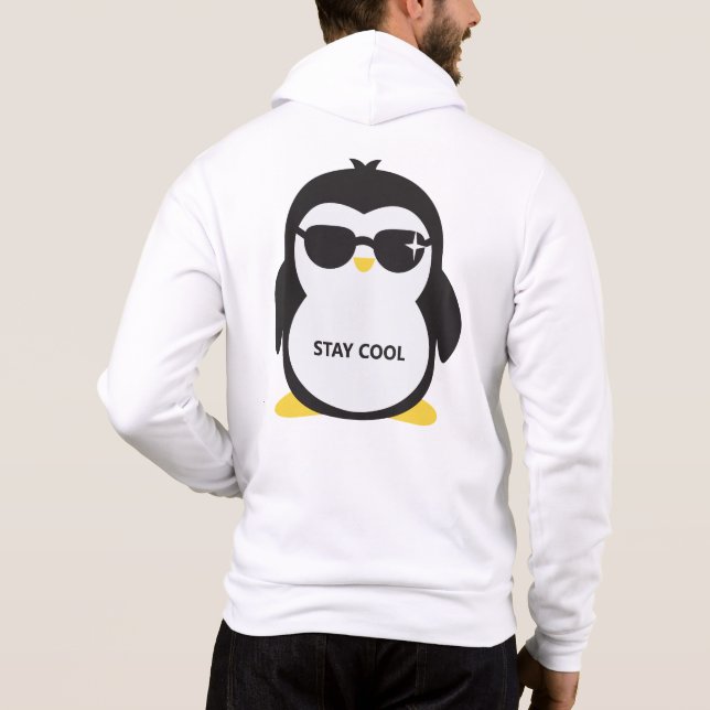 Benutzerdefinierter Text / cooler Name Pinguin Hoodie (Rückseite)