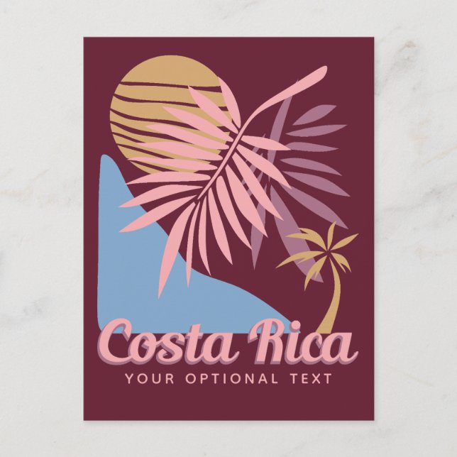 Benutzerdefinierter Text Costa Rica Postkarte (Vorderseite)