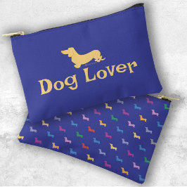 Benutzerdefinierter Text-Dackeln Blauer farbiger M Zubehörtasche