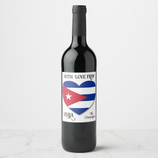 Benutzerdefinierter Text der Cuba Liebe Weinetikett (Vorderseite)
