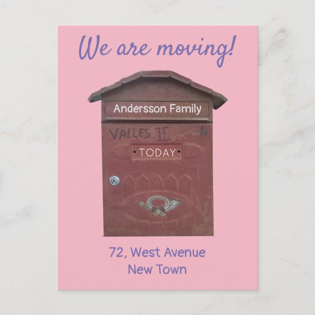 Benutzerdefinierter Text der roten Mailbox verschi Postkarte (Vorderseite)