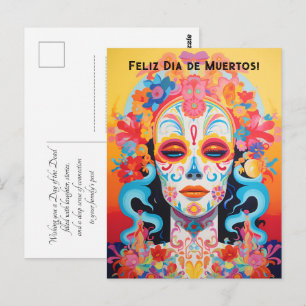 Benutzerdefinierter Text Dia de Muertos La Calaver Postkarte