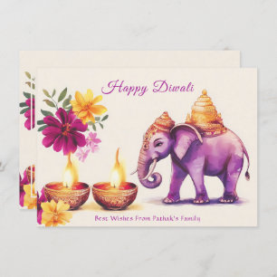 Benutzerdefinierter Text, Diwali Elephant Grace Feiertagskarte