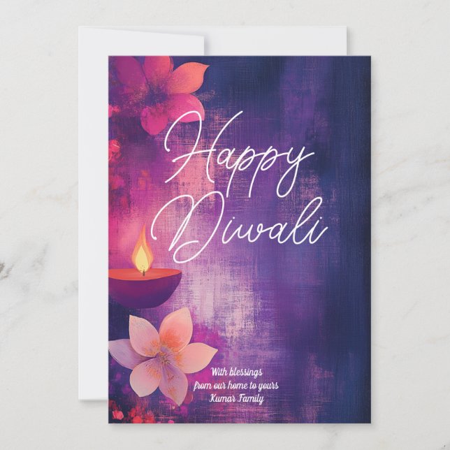 Benutzerdefinierter Text Diwali Glow & Grace Einladung (Vorderseite)