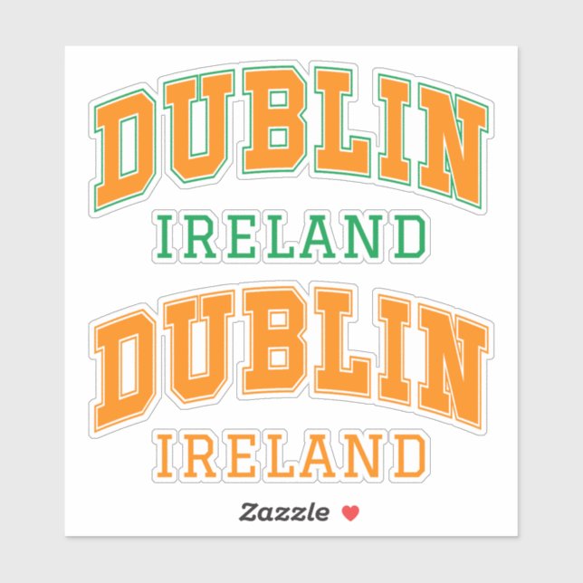 Benutzerdefinierter Text Dublin Irland Aufkleber (Blatt)