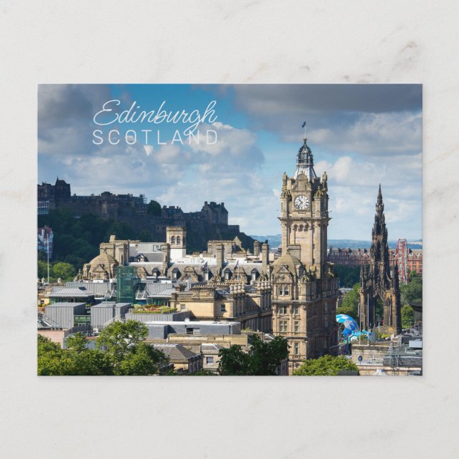 Benutzerdefinierter Text Edinburgh Schottland Postkarte (Vorderseite)