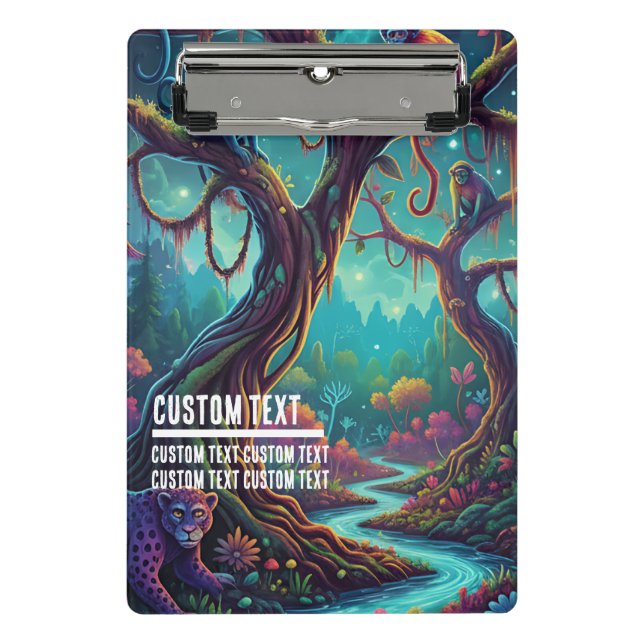 Benutzerdefinierter Text Enchanted Forest Mystisch Mini Klemmbrett (Vorderseite)