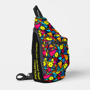 Benutzerdefinierter Text Energetic Pickleball Flow Crossbody Bag